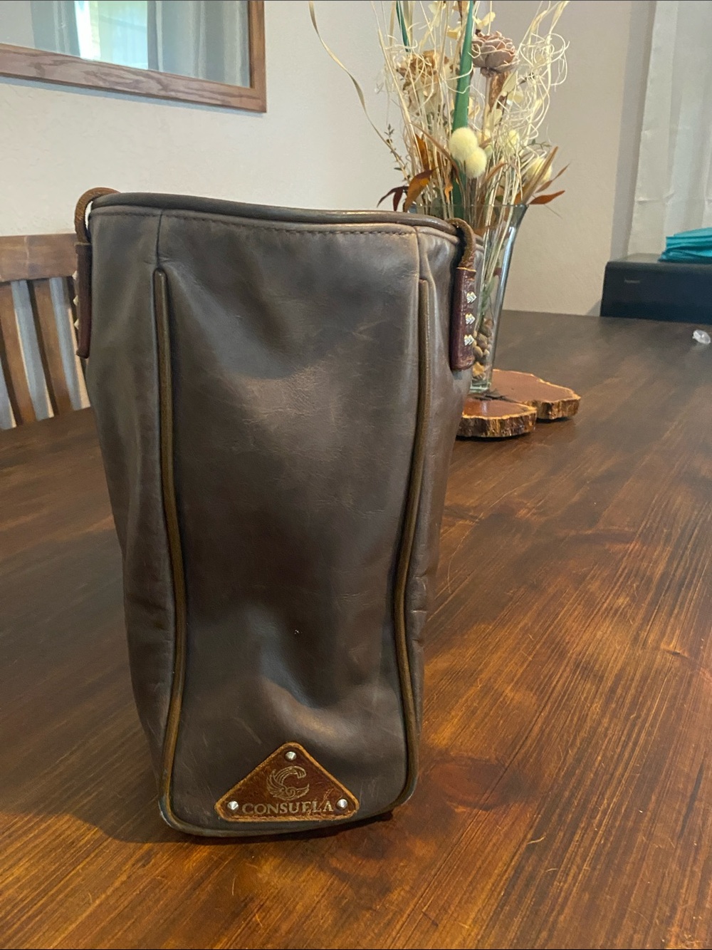 Consuela Leather Tote Bag - Brown - Picture 3 of 16